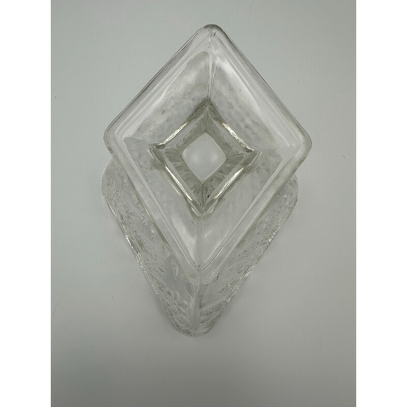 Antique 1900s EAPG Bowl | Sunburst Aster| Pressed Glass Footed Dish| Square Base - Picture 5 of 7